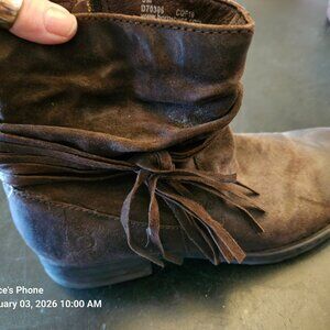 Women's Born scrunch short boots with tassel